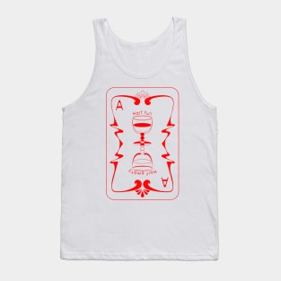 Half Full Half Empty Playing Ace Cup Card Tank Top